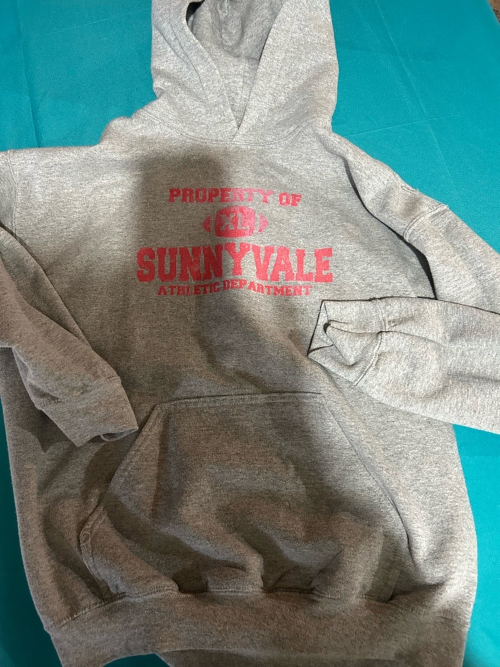 Gildan Gray Crewneck Sweatshirt with Red Sunnyvale Print